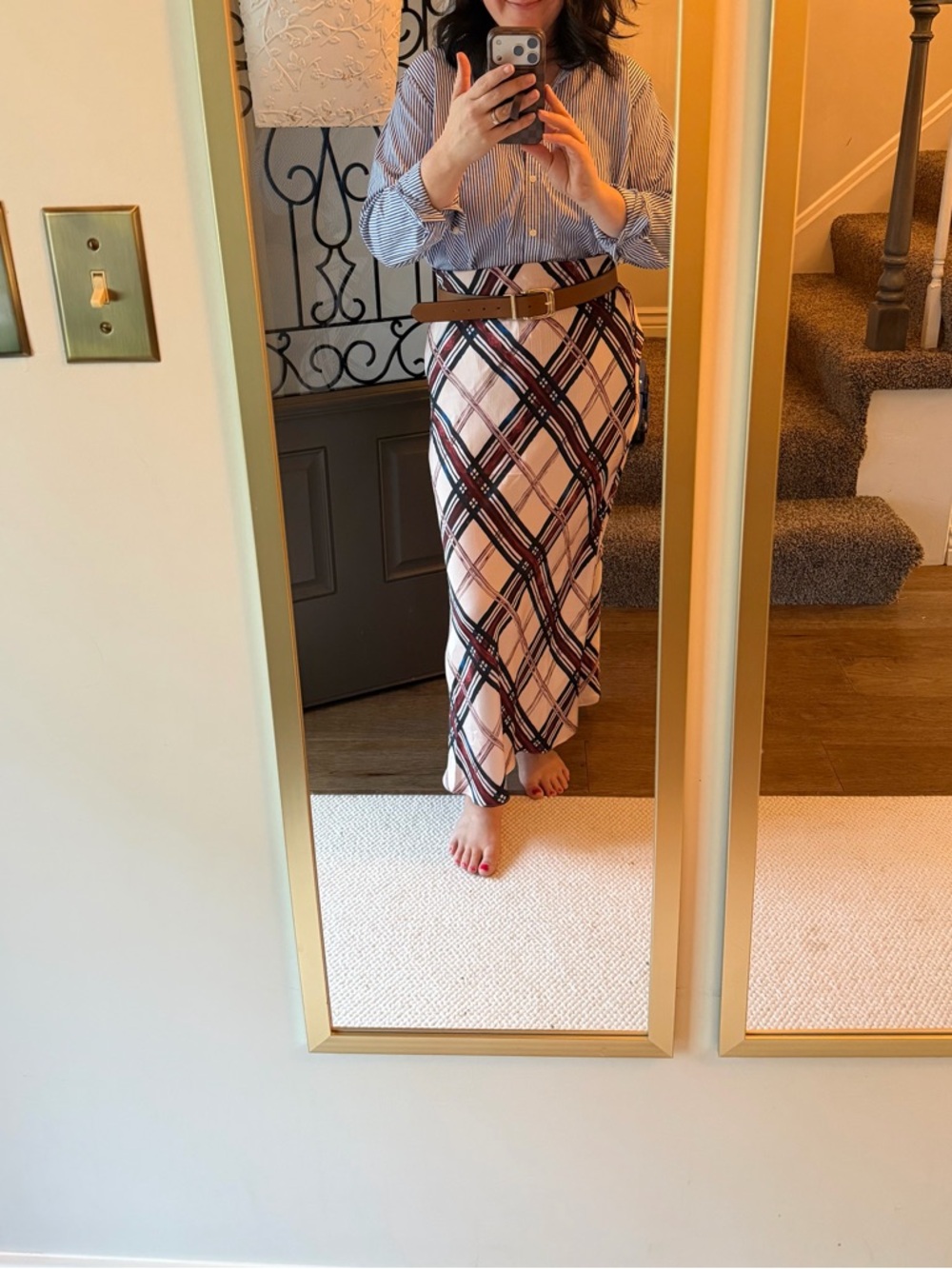 The Favorite Skirt Sangria Blush Plaid